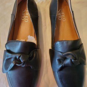 Franco Sarto, black leather flats, size 8.5
